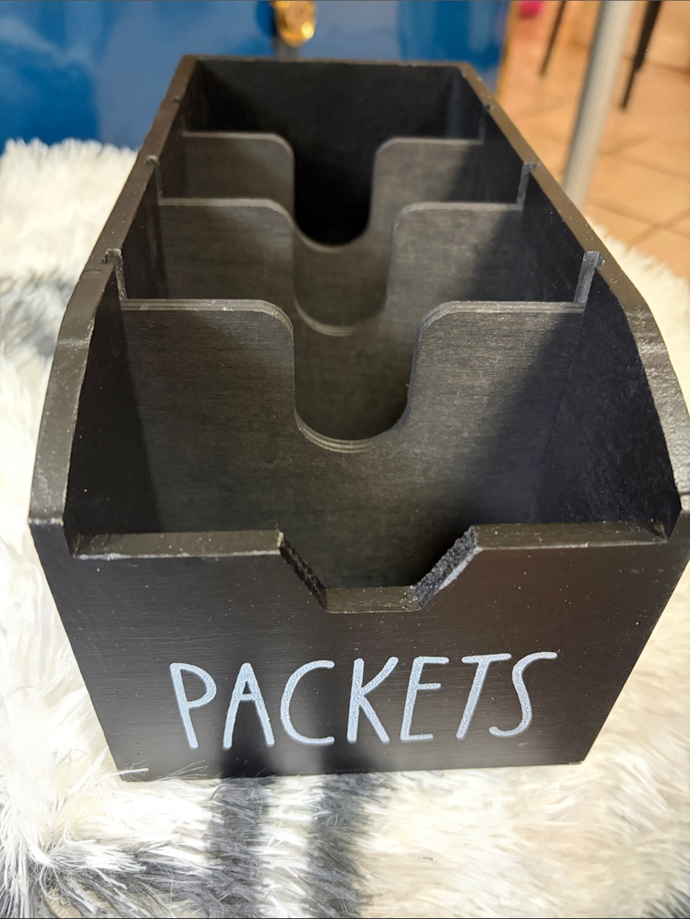 # 60.Black Wooden 'Packets' Organizer